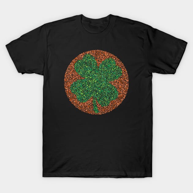 Color Blind Test Shamrock T-Shirt by Roufxis